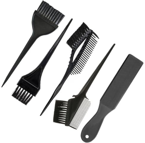 Baluue Haarfärbewerkzeug mit Haarfärbeplatte und Bürste 5 Stück aus Kunststoff Zubehör für Präzises Haarefärben für Salon und Barber Anwendung