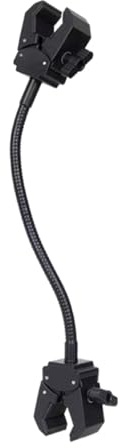 Soporte de cuello de cisne ajustable multiusos Soporte de micrófono de cuello de cisne de doble abrazadera para diversos dispositivos de fotografía y uso doméstico Soporte de recogida de doble