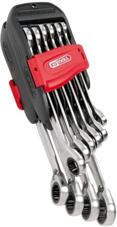 KS TOOLS - 503.4620 - Jeu de 10 clés mixtes à cliquet reversible GEARplus - 8-19 mm - jeu de clés plates en étui