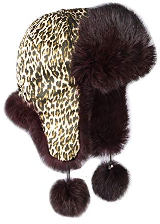 OBC Damen Kaninchen MÜTZE Aviaror Pelzmütze Fellmütze Fliegermütze Wintermütze Uschanka Hut Polarmütze