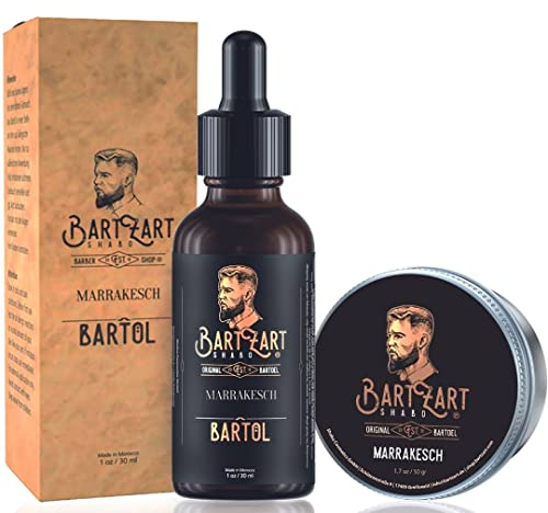BartZart Bartöl Set mit Zedernholz aus hochwertigem Bartöl und natürlichem Bartwachs I Premium Bartpflege Set für die tägliche Bartpflege I Bartpflegeset für Männer I Bart Balsam