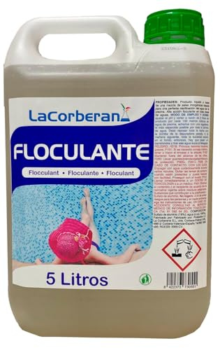 La Corberana Floculante Piscina Líquido – Clarificante Piscina Profesional, Limpieza Agua Piscina Turbia en 1 Noche, Sulfato de Aluminio 18%, Fabricado en España