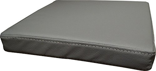 Quattro Meble Grau Echtleder Sitzkissen Lederkissen Sitzpolster fur Sessel Stuhle Bank doppelt genähtes Echt Leder Kissen Sitzauflage Auflage (40 x 40 cm)