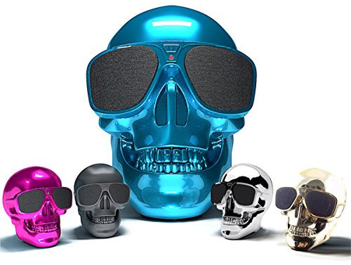 MASUNN Cráneo Inalámbrico Bluetooth Super Bass Estéreo NFC 45W Subwoofer - Azul