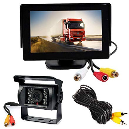 12V-24V 4.3 Car LCD Monitor + Waterproof 18 LED IR Night Vision Vehicle Auto Reverse Parking Backup Camera Rear View Kit with 10M cable