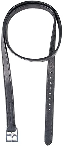 PFIFF 102697 Steigbügelriemen Noble, Leder Riemen Steigbügel Schwarz 160 cm