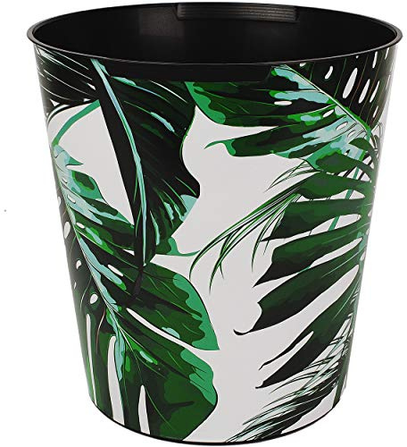 alles-meine.de GmbH Papierkorb/Behälter - Tropische Pflanzen/Monstera Blatt/Palmen - 10 Liter - wasserdicht - aus Kunststoff - Ø 28 cm - großer Mülleimer/Eimer - Abfallei..