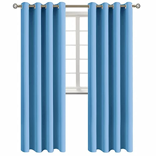 BGment Room Darkening Curtains 95 Inches Long - Grommet Thermal Insulated Drapes Window Treatment Curtains for Bedroom, 2 Panels, 52 x 95 Inch, Sky Blue | Grommet Top, Extra Long, Light-Blocking, Sunblock, Thermal Insulated, Window Drapes for Bedroom, 52x95 Inch