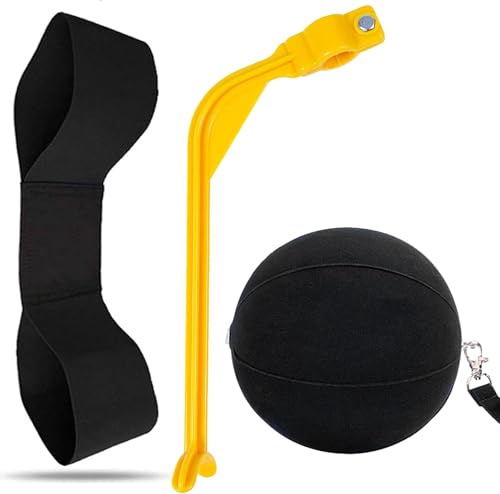 Amy Sport Golf Swing Training Aid Arm Band Trainer Equipment Impact Ball Inflator Assist 4 Pack Posture Motion Correction Aids Set for Men Women Golfer Beginner Practice (4 Pack Black)