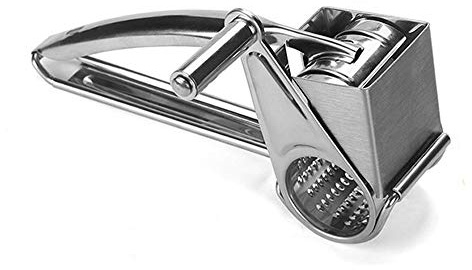 SEIWEI Rallador de queso giratorio profesional de acero inoxidable, 21 x 8,3 cm