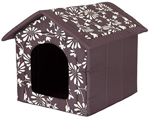 Hundehütte, Hundeecke, Ruhebereich, Zwinger, Tierheim, Hundezwinger, Haustierhütte, Haustierzwinger, Braun Blumen, R4: 60 x 55 cm