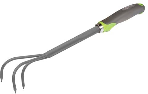Griffe 3 dents BMI en acier avec revêtement antirouille, et manche ergonomique bimatière Soft Touch, Jardinage