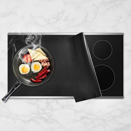 Large Induction Hob Protector Mat 78x52cm, Advanced Silicone Cover for Induction Hobs - (Magnetic) Cooktop Scratch Protector for Induction Stove (78x52cm, Black)