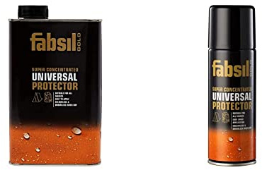 Grangers Waterproof Fabsil GOLD Silicone Concentrate, Black, 1 lt UK & Fabsil GRFAB16 Gold Universal Silicone Water Proofer - Black, 200 ml