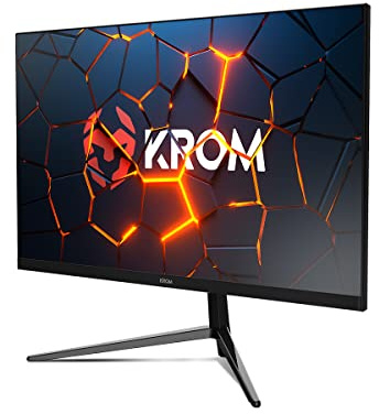 KROM Kertz 24– Monitor Gaming LED RGB, Full HD (1920x1080), 200Hz, 1ms, HDR, Compatible AMD FreeSync y NVIDIA G-Sync, Tecnología Low Blue Light y Flicker Free, VESA 75x75 – Negro
