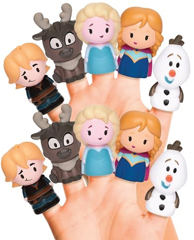 Disney Frozen Bath Finger Puppets, 10 Pc – Party Favors, Educational Play, Bath & Pool Toys, Story Time, Beach Fun, Stocking Stuffer