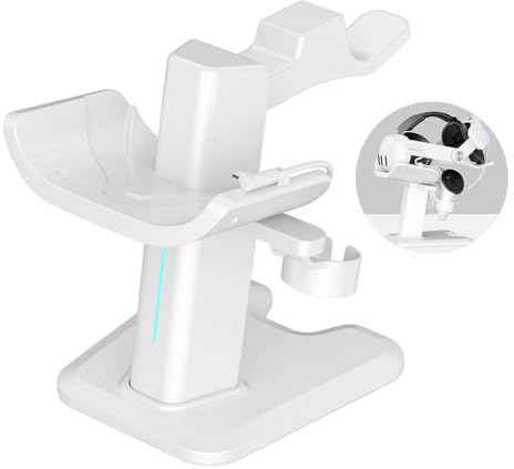 Fiorky Forky Gaming Headset Rack Headset Ladestation Stabile Headset Controller Display Halterung mit LED-Licht für Meta Quest 3