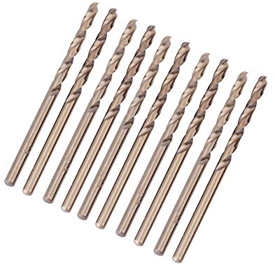 flexman 10 Pcs M35 Cobalt Drill Bit Set, 135 Degree Split Point Tip Durable HSS CO Drills Set for Drilling on Stainless Steel, Cast Iron, Sheet Metal, Steel Plate, Angle Iron(5mm)