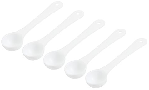 QUARKZMAN 3.2 x 0.8 1g Lungo Manico Plastica Misurini Cucchiai 20pz Riutilizzabile Trasparente Misurini Cucchiai Rotondo Fondo per Polveri Granuli Caffè Forniture Panificazione Proteine