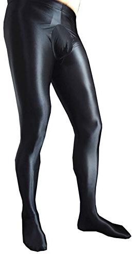 BESYFAY Herren Sexy Extraglatt Öl Glänzend Satin Strumpfhosen Shining Hochelastische Seidenstrümpfe