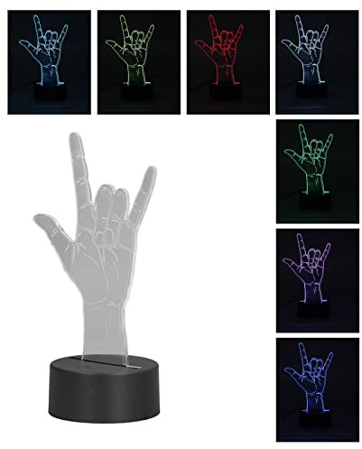ZJchao 3D Sign Language Night Light, Romantic Decorative Lamp, Touch Control Adjustable USB or Powered Night Light, Valentine's Day