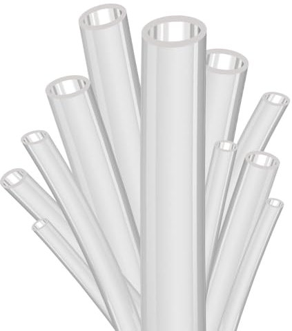 (8 mm) 1 x mètre de tuyau en silicone flexible qualité industrielle qualité alimentaire FDA -60 °C à +220 °C (tuyau à lait de rechange pour machines à café) (intérieur : 8 mm extérieur : 12 mm)