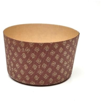 Stampo per Panettone in Carta di Cellulosa, Marrone con Stampa Floreale Oro, 1000 gr (10)