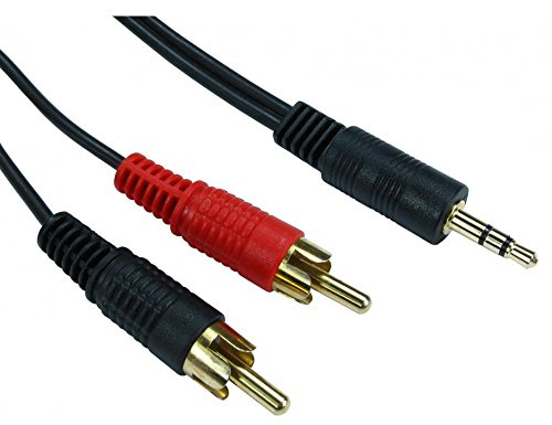 3.5mm Stereo Aux Jack to 2x RCA Phono Cable Gold Plated Connectors 50cm, 1.2m, 1.5m, 2m, 3m, 5m, 10m, 15m 20m (0.5 metre)