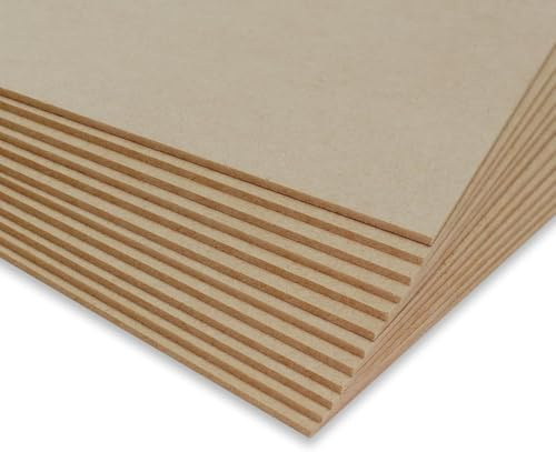 PEGBOARD 10 x A3 MDF Platten 42x30 cm - Dünne Holz-Platten 3 mm - unbehandelt/roh | präzise Zuschnitte | Perfekt für Laser Gravur, CNC Router, Laubsäge