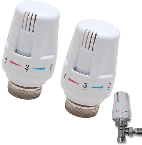 2 Pcs Thermostatic Radiator Valve, Radiator Thermostat Valve, M30 X 1.5, Thermostatic Radiator Valve Heating System Heads for Home Office Temperature Control