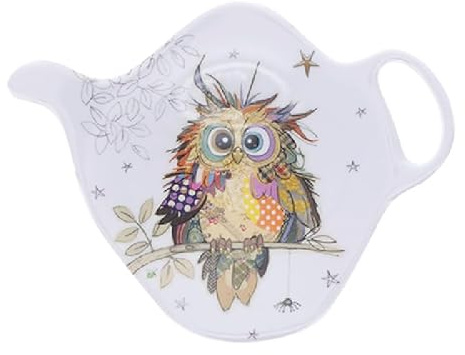 Repose Sachet de thé - Motif Jeune Chouette ébouriffée - mélamine de qualité