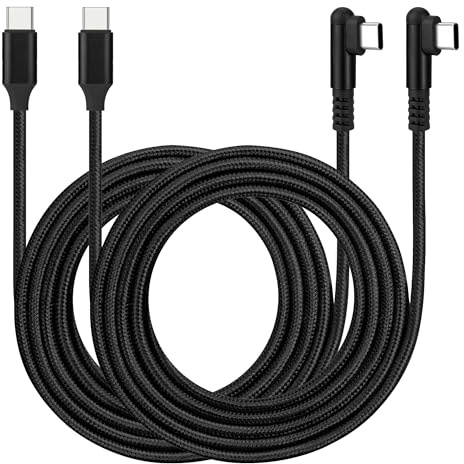 ROFICORD USB C to USB C Cable, [2 Pack] 60W Type C Right Angle Cable Fast Charging for Phone 16/15 ProMax/Car Charger/S24/S23/S22/MacBook Air/Pad/CarPlay and More USB C Device (2Pack Black, 6FT)