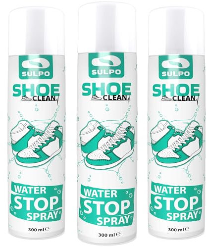 SULPO Spray imperméabilisant - 300 ml - Spray de protection pour chaussures en cuir, nubuck, daim, textiles - Spray imperméabilisant transparent pour chaussures - Spray imperméable, Transparent/neutre