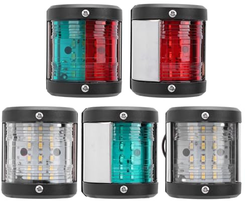 TOOLSGO 5er LED Boot Navigation Lichtset Wasserdichte Marineleuchten Steuerbord Backbord Heck Signallichter DC 12V-24V für Boote bis 12 Meter