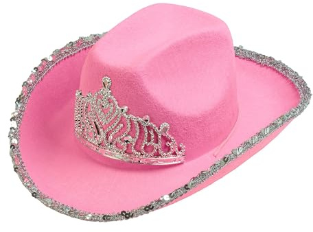 W WIDMANN MILANO Party Fashion - Hut Cowgirl oder Cowboy mit Tiara | Für Erwachsene, Accessoire für Karneval, Junggesellenabschied, Mottoparty, Westernkostüme