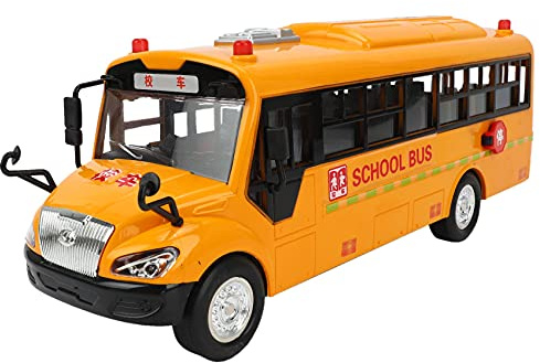 Lonrtesw Grande Taille Enfants Autobus Scolaire Jouet Modèle Voiture à Inertie avec LumièRe Sonore pour Enfants Jouet Cadeau d'anniversaire