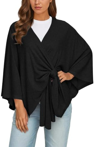 POIUIYQA Poncho Mujer, Capa Mujer Invierno Elegante, Bufanda de Cardigan Talla Única, Poncho Estola, Dama de Capa Reversible