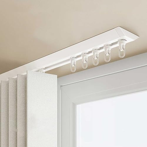 Riel y carril de cortina autoadhesivo montado en el techo, sin taladro, color negro o blanco, instalación rápida para habitaciones, dormitorios y baños