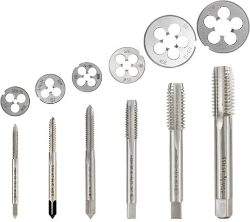 PFXNGMS Juego de 2 machos y terrajas, Rosca de Tornillo, Broca de Macho HSS, Macho de roscar a derechas, BSW 5/32-32, 3/16-24, 5-16-18, 1/4-20, 1/2-12, 5/8-11 (Color: n.° 4, 5l16-18)