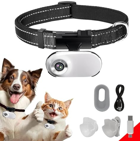 ehomful HD 1080P Katzen-POV-Kamera Halsband mit Videoaufnahme, Mini-kleine Sport-Videokameras, Body-Cam Outdoor/Indoor ohne WiFi, einzigartiges Haustierzubehör Geschenk für Haustierbesitzer