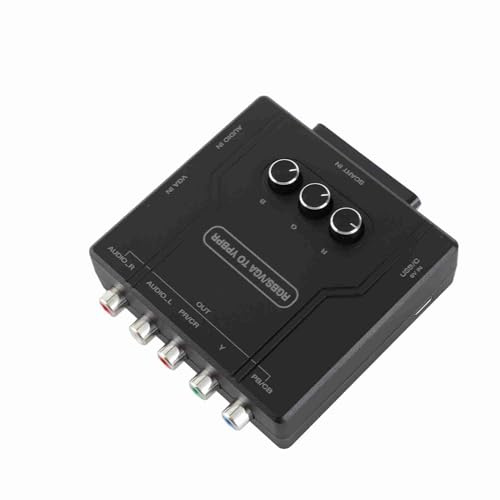 Jelquix Convertidor de Componentes RGBS VGA SCART a YPBPR para Mayor Claridad de Imagen de Juego, Compatible con Múltiples Consolas, Material ABS