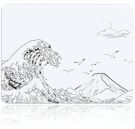 MAMBASNAKE x ATTACK SHARK CM05SE Glass Hard Gaming Mousepad,Nano-Micro-Etched Texture,Smooth Glass Surface,High Accuracy,Fast-Moving,Anti-Scratch, PU Leather Non-Slip Base, Small Size(410×310mm)