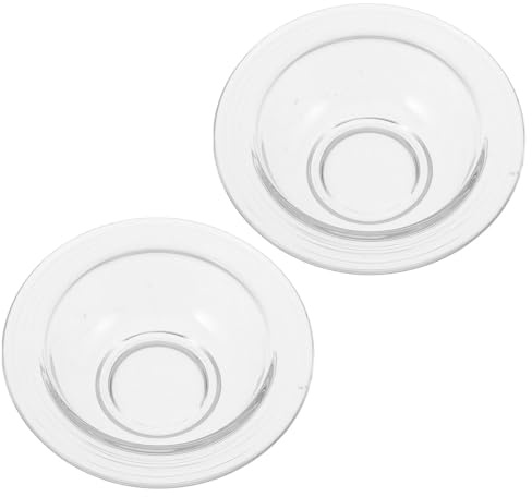GANAZONO 2pcs Glass Wax Melt Dish Replacement Tray, 9.5cm Heat-resistant Dish for Wax Melts, Scented Candles and Home Decoration, Easy Maintenance