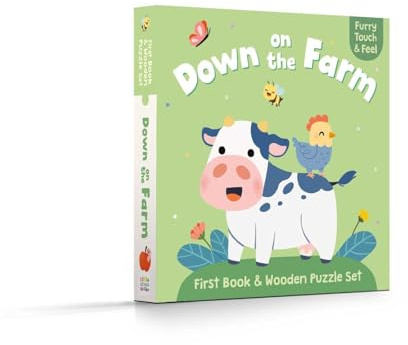 First Book & Wooden Puzzle Set - Down on the Farm