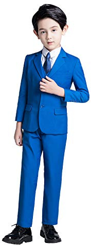 YuanLu 5 Piece Royal Blue Kids Tuxedos Suit Set for Boys Dresswear Outfit Size 2T