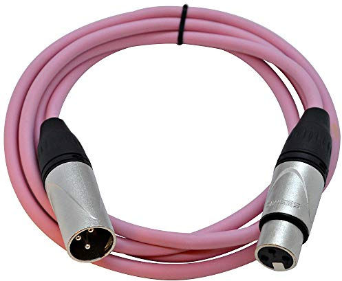 Seismic Audio - SAXLX-6Pink - 6 Foot Pink XLR Patch Cable Mic Cord - 3 Pin XLR Male to XLR Female Microphone Cables - 6'