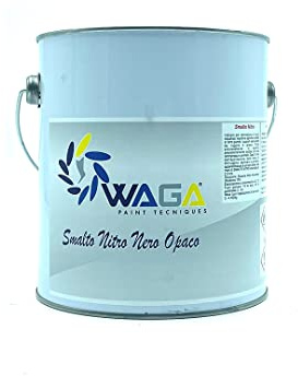 Waga Paint Tecniques - Smalto Nitro Nero Opaco per Verniciatura Cerchi in Lega Auto, AntiGraffio (LT. 2,5)