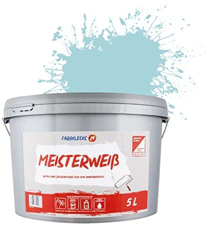 Farbklecks24 Meisterweiß Color, Wandfarbe Blau 6-2 (5L),(versch. Farben),hohe Deckkraft