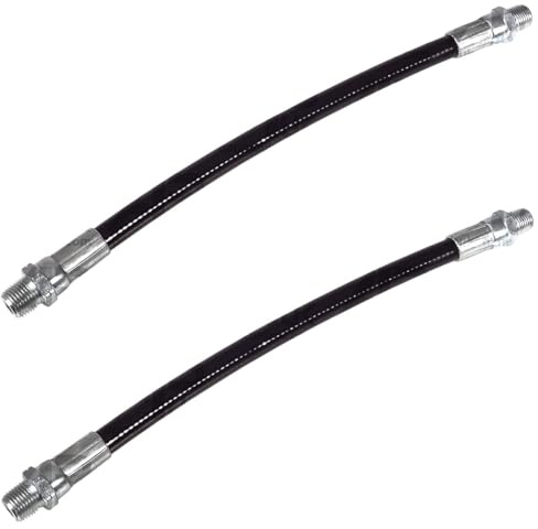 2x 1/8 Inch BSP Thread Standard Duty Flexi Flexible Grease Gun Tube Hose 20cm