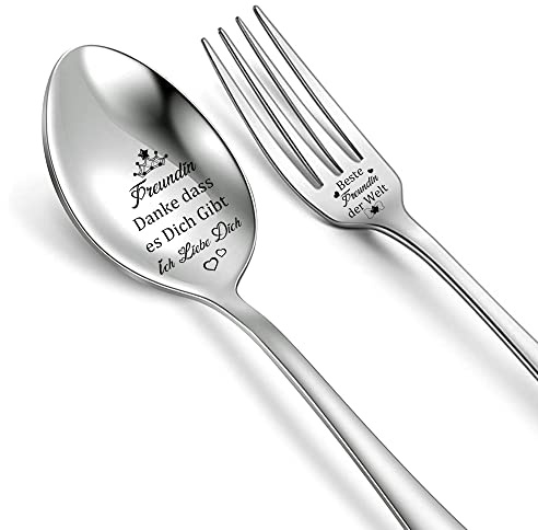 Bestie Suppe Abendessen Gabel und Löffel Set Freundschaft Schätzen Geburtstagsgruß Geschenk Kaffee Löffel Eis Dessert Gabeln Abschluss Begleiten Geschenk Weihnachten Esslöffel Beste Freundin der Welt